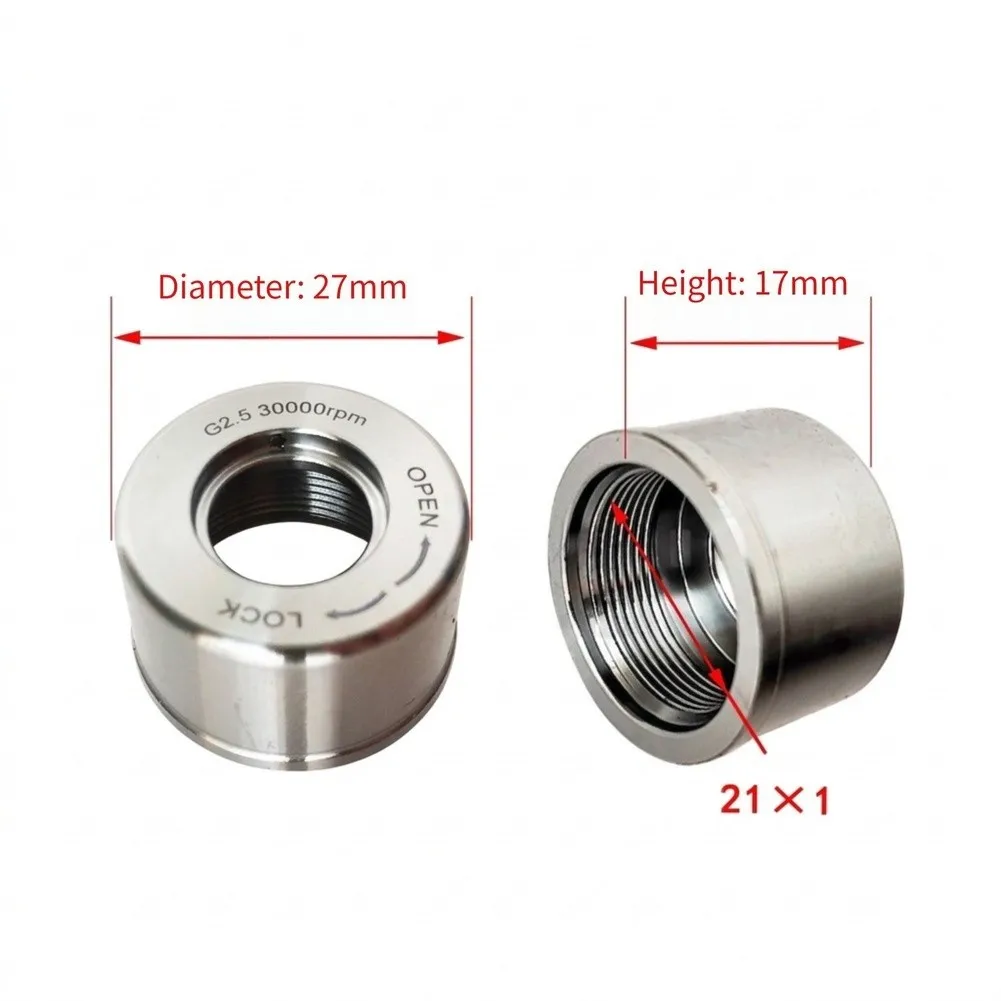 For SK10 and For SK16 Compatible Collet Nut for CNC Milling Machine Chuck 27x24mm 40x31mm Metric Thread Silver Metal