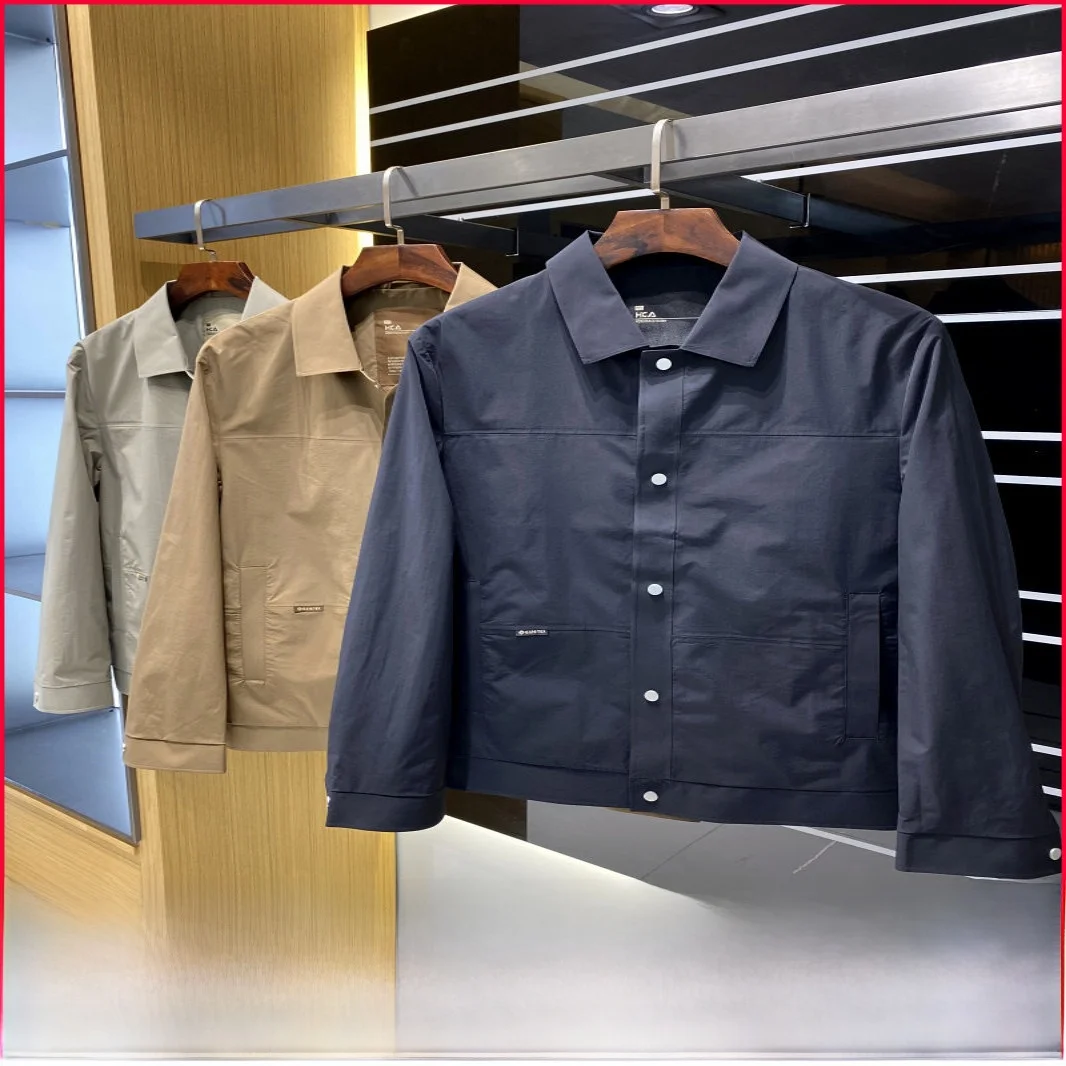 

Light Busin! Outdoor Fabric! Spring New Men's High-End Notch Collar Sl Lightweight ort Windbreaker Jaet