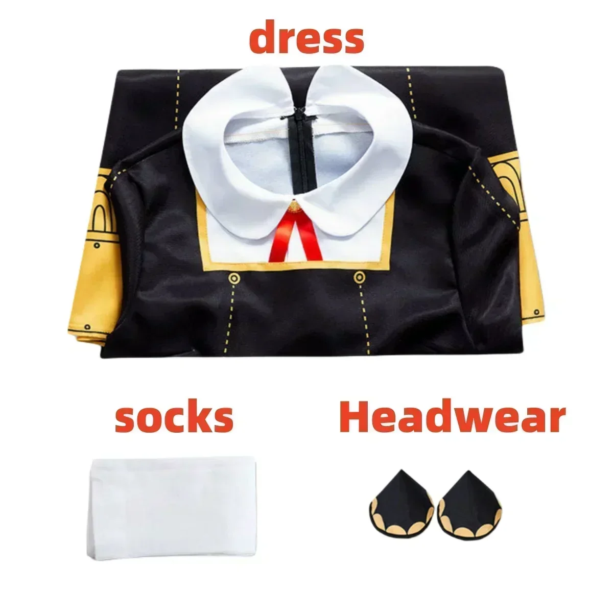 أنيا Vervalser تأثيري حلي أنيمي التجسس فاميلي بيوتر Kinderkleding أنيا تأثيري Kawaii فستان أسود حفلة الهالوين النساء