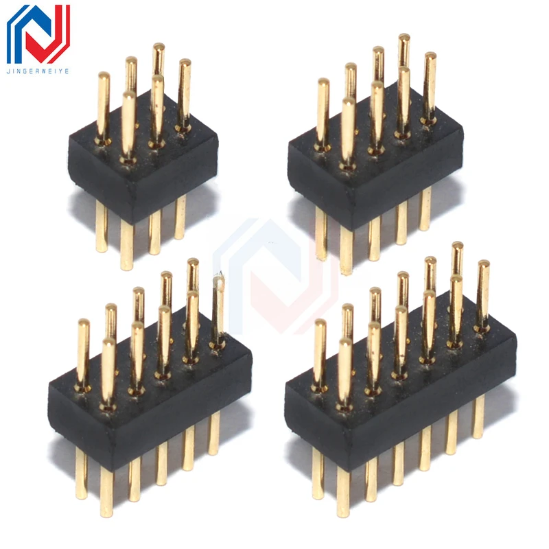 5Pcs 1.27mm Pitch Round Hole Pin Header Male Female Single Double Row Row Pin Gold Plated 2P 3P 4P-6Pin PCB boardConnector