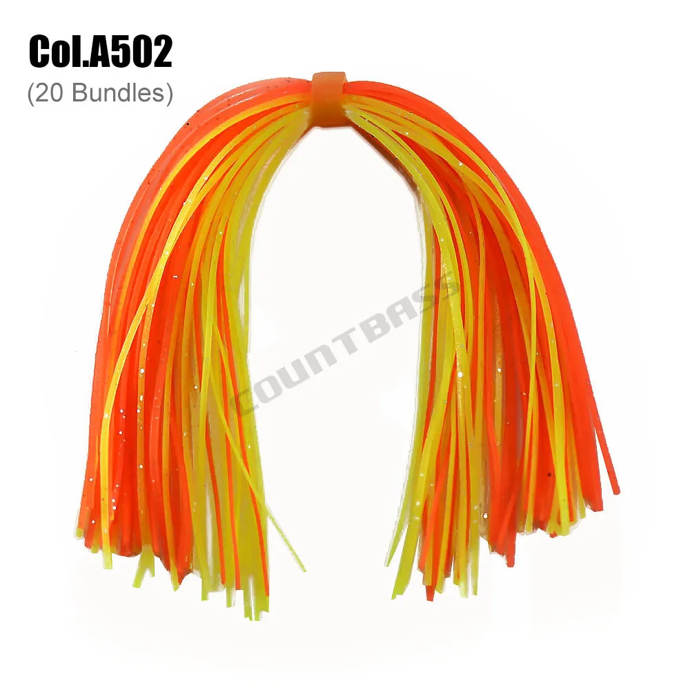 Counter bass – leurres de pêche en Silicone, 20 lots de 50 brins, jupes, accessoires, spinnerbatis, buzzbait, jig en caoutchouc, calmar, DIY