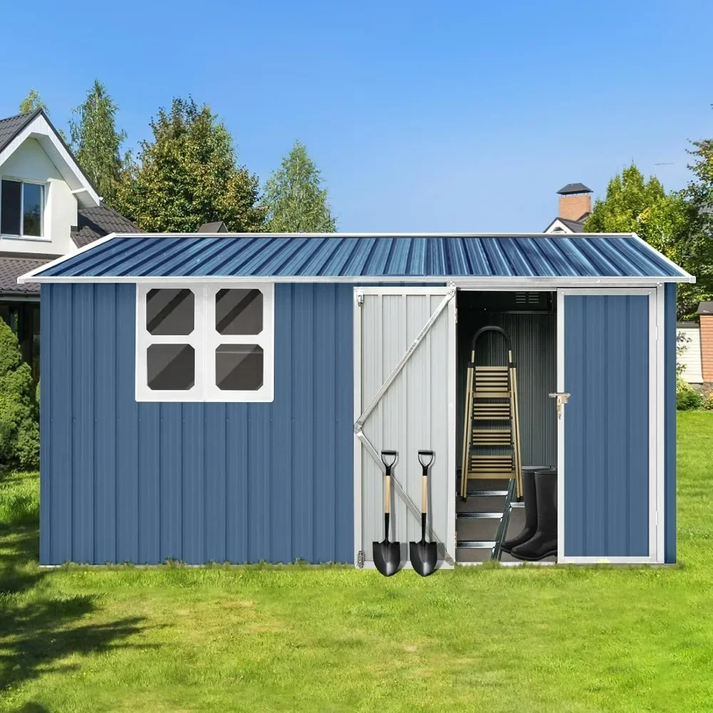 

10x12 FT Outdoor Storage Shed,Metal Aluminum Waterproof Tool Sheds with Window,Door and Vents Sheds Storage