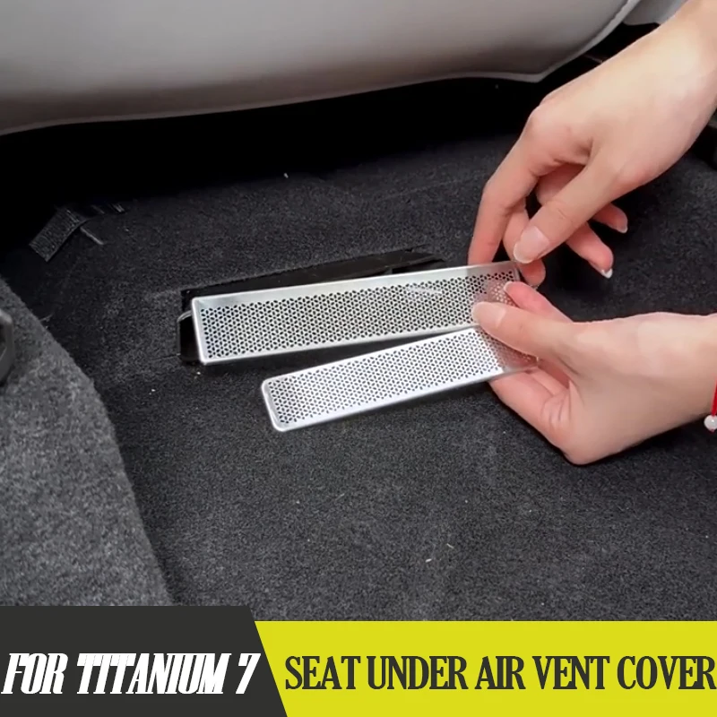 Seat Under Air Vent Cover for BYD Leopard 7 Titanium 7 Stainless Steel Dust Shield No-Drill Install Interior Accessory