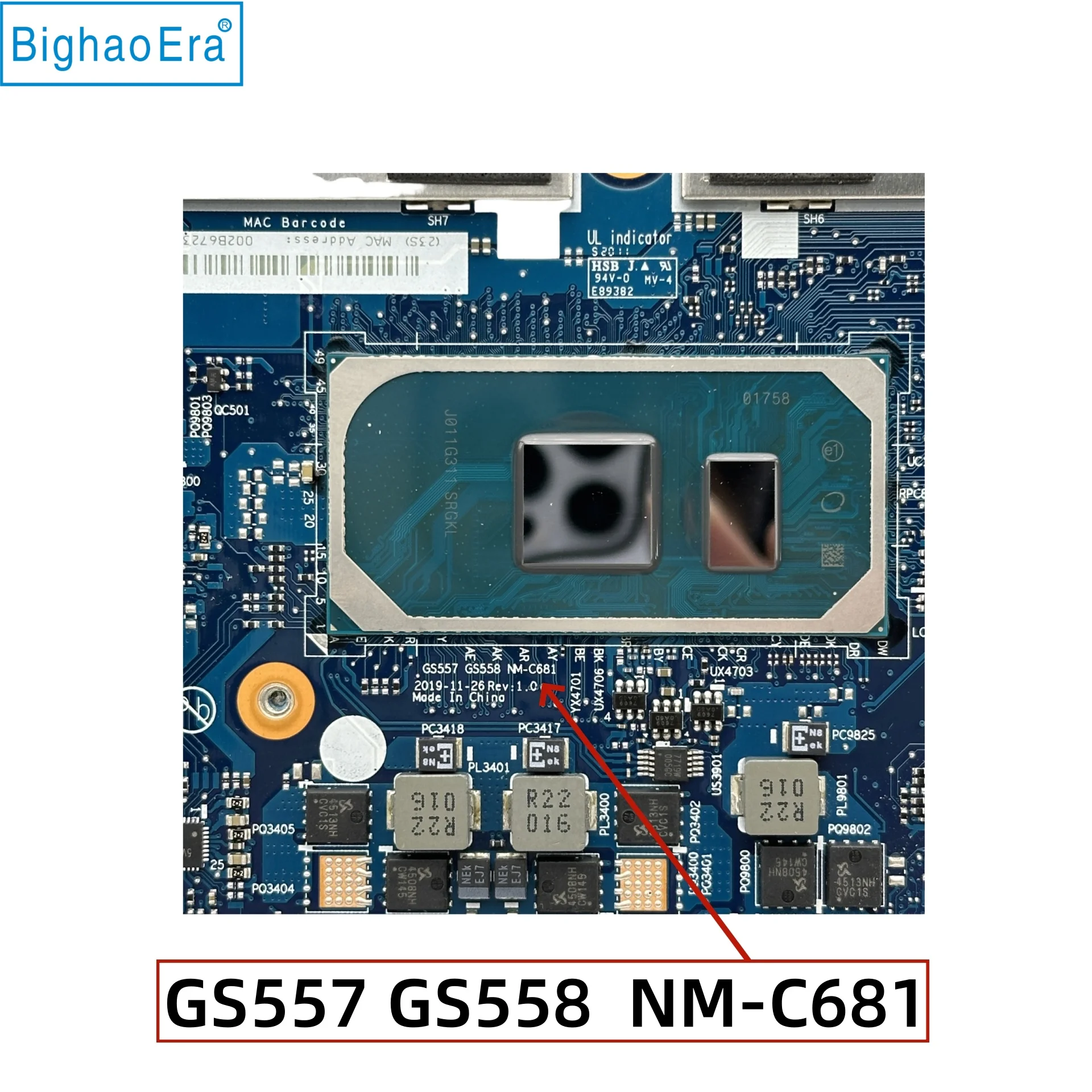 NM-C681 For Lenovo IdeaPad 5-15IIL05 Laptop Motherboard With i3-1005G1 i5-1035G1 i7-1065G7 CPU 4/8/12/16G-RAM UMA Fru：5B20S44043