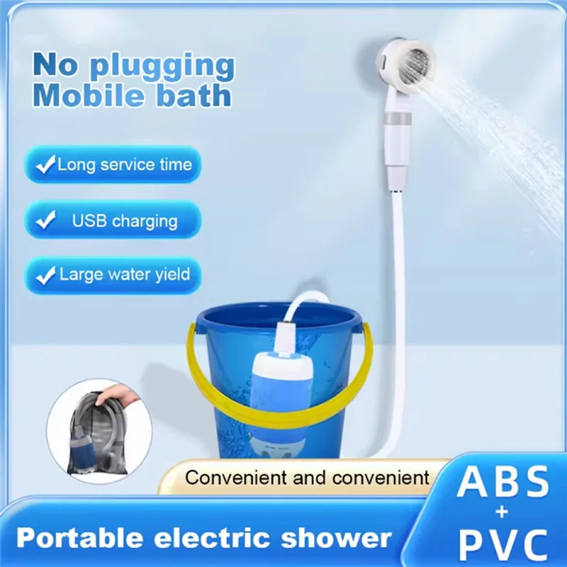 مجموعة دش خارجية محمولة من ABKP، دش تدفق قابل للتعديل للمشي لمسافات طويلة وحقيبة الظهر والسفر على الشاطئ #3