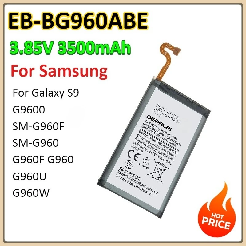 

Литиевая батарея 3500 мАч EB-BG960ABE LB для Samsung Galaxy S9 G9600 SM-G960F SM-G960 G960F G960 G960U G960W Сменная батарея