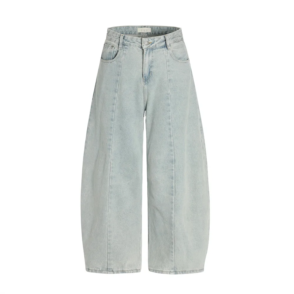Gespleißte Scimitar-Denim-Hose für Herren, High Street Retro, lockeres, weites Bein, gewaschenes Distressed ARC 3D-Jeans – Detail 3