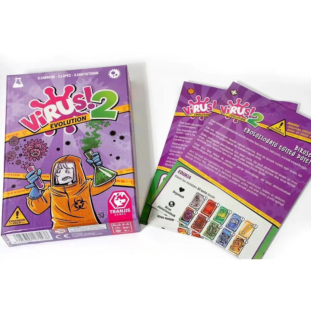 قاعدة توسيع الفيروسات 1 2 3 حزمة ألعاب اللوحة بطاقة ممتعة متفاصل النسخة الإسبانية الإنجليزية حفلة للمتعة الأسرة شعبية الساخن
