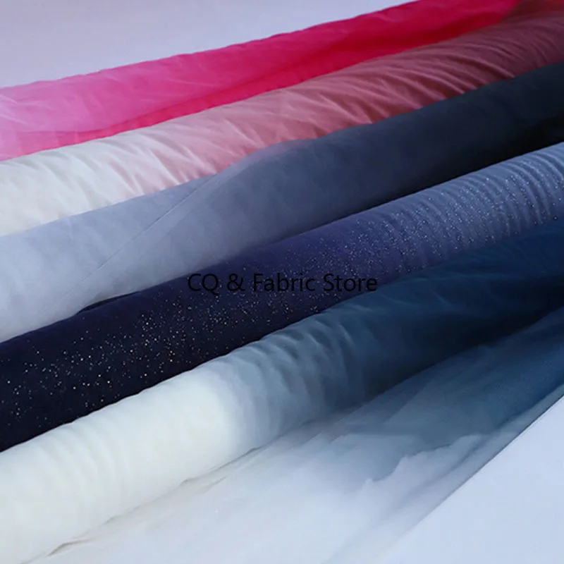 

Мягкая градиентная нейлоновая тюлевая сетчатая ткань с эффектом омбре, блестящая сетчатая ткань для платья