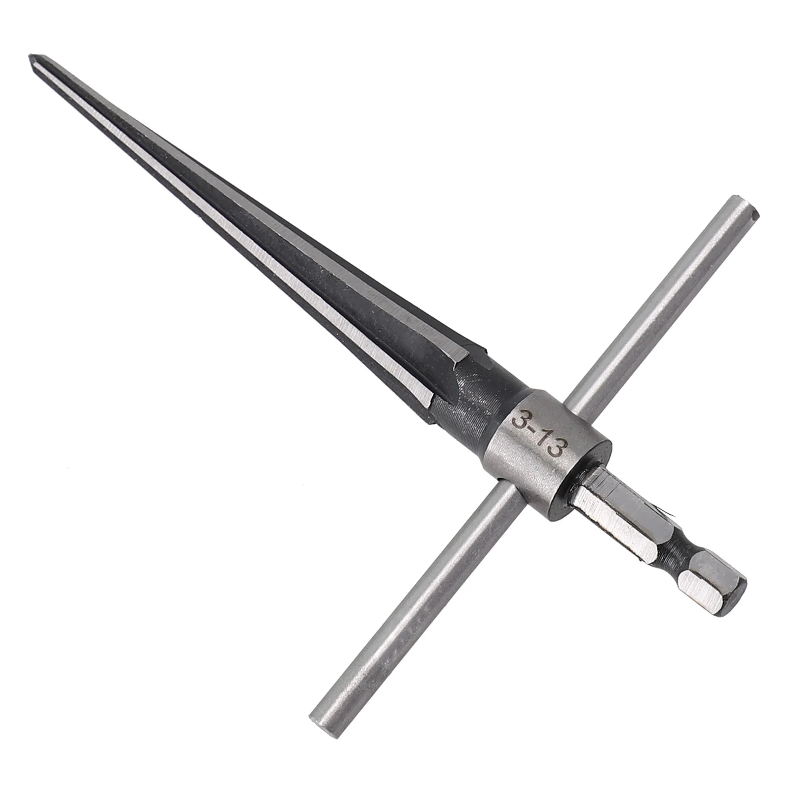 1pc Hand Held Tapered Reamer 3-13mm/5-16mm T Handle 6 Flute Beveling Cutting Drill Tool For Wood Taper Hole Chamfers Inverted