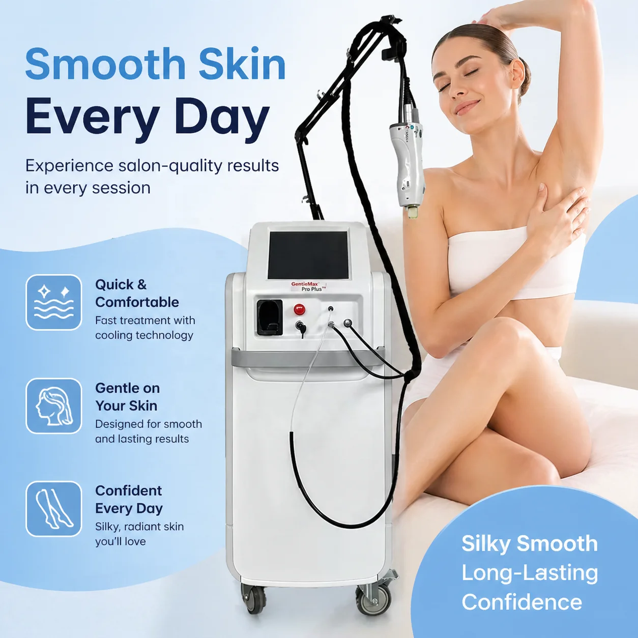 Candle Alex Nd Yag Gentle Pro Machine Max 1064nm 755nm Alexandrite Diode Laser Hair Removal Device Radio Frequency Roller Vacuum