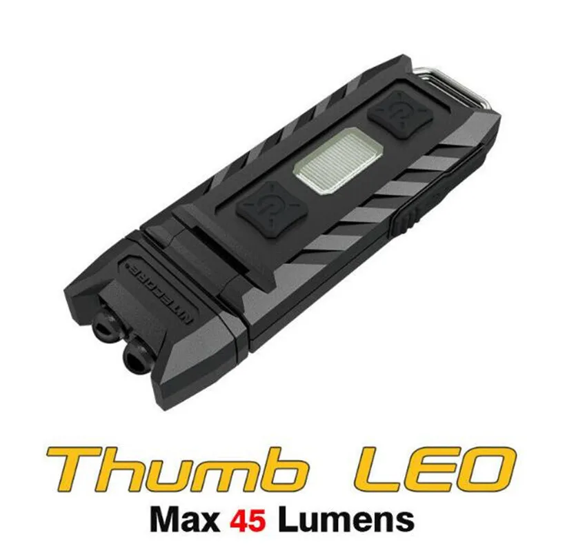 NITECORE THUMB/THUMB LEO KeyLight USB Rechargeable EDC Mini Torch White+Red+UV Light LEDs Ultraviolet Worklight Outdoor Camping