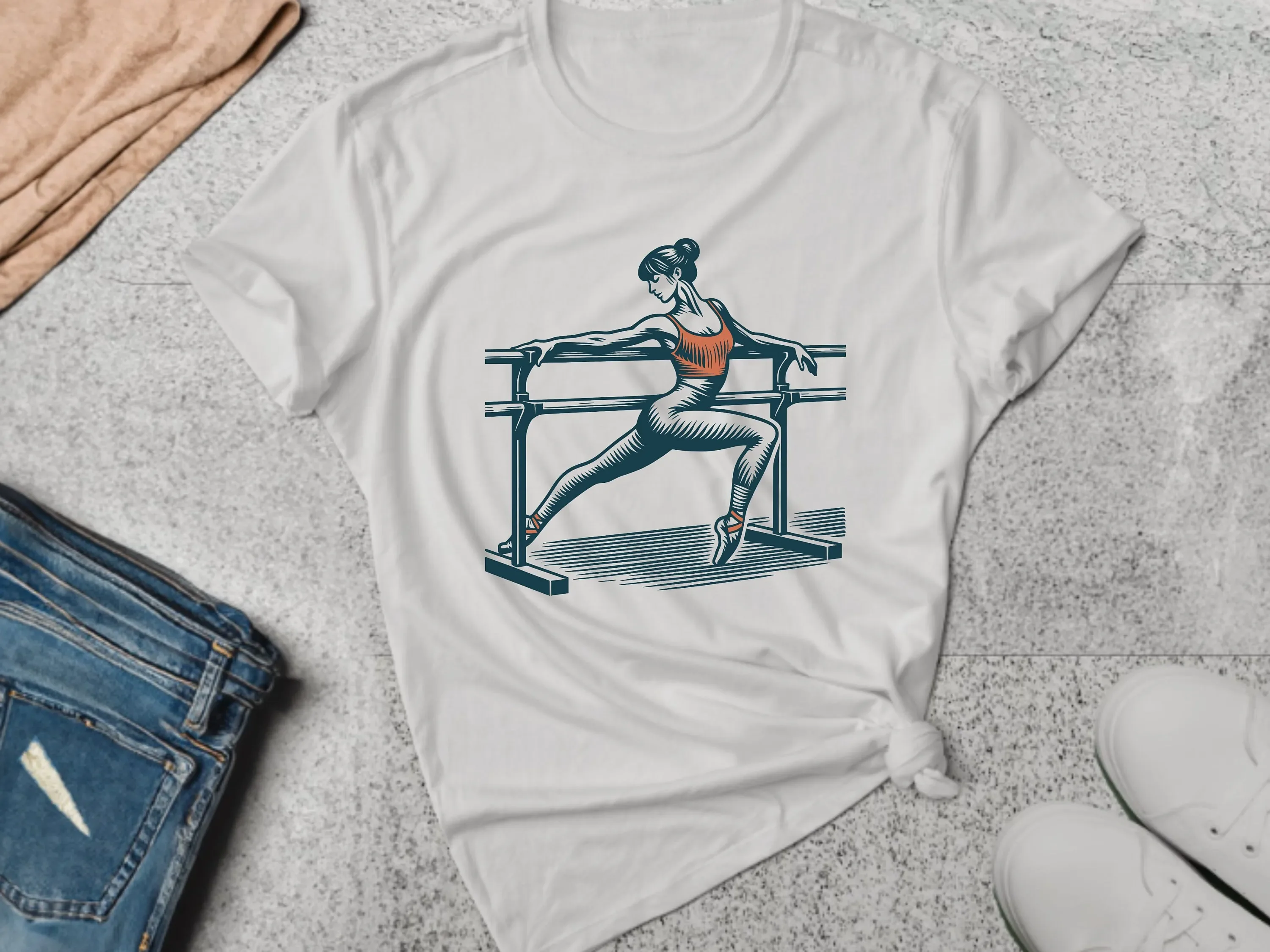 

Балетная футболка Barre Top Dancer Pli Dance Teacher Workout