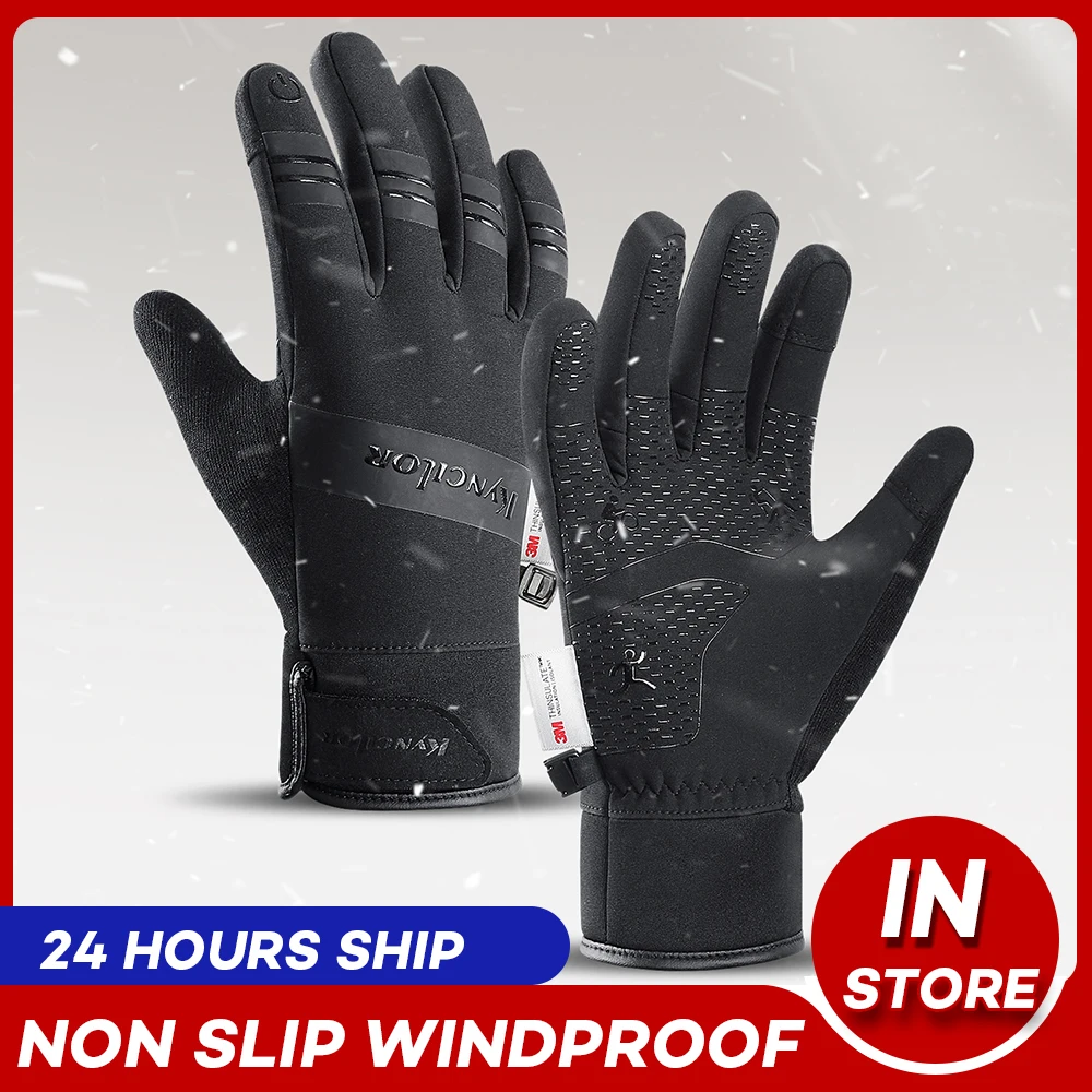 Winter Motorcycle Gloves Outdoor Windproof Cycling Cloves Waterproof Sports Gloves Riding Ski Gloves Warm Bike Gloves