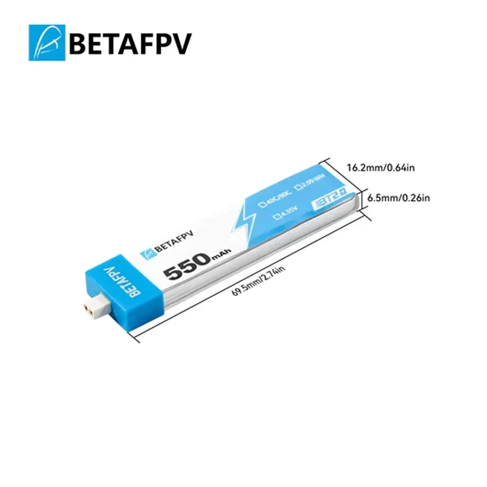 BETAFPV RC Bateria 550mAh 1S BT2.0 BETAFPV FPV Kit Racing Drone Original FPV Lipo BT2.0 Conector