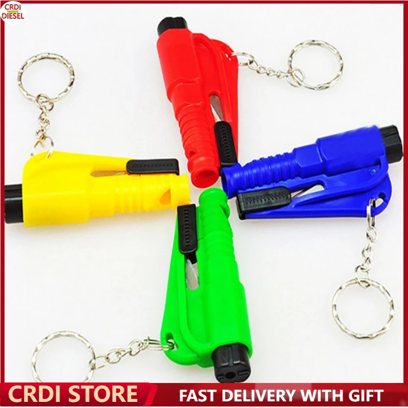 

1pcs Colorful Car Multi-function Safety Hammer and Car Keychain
