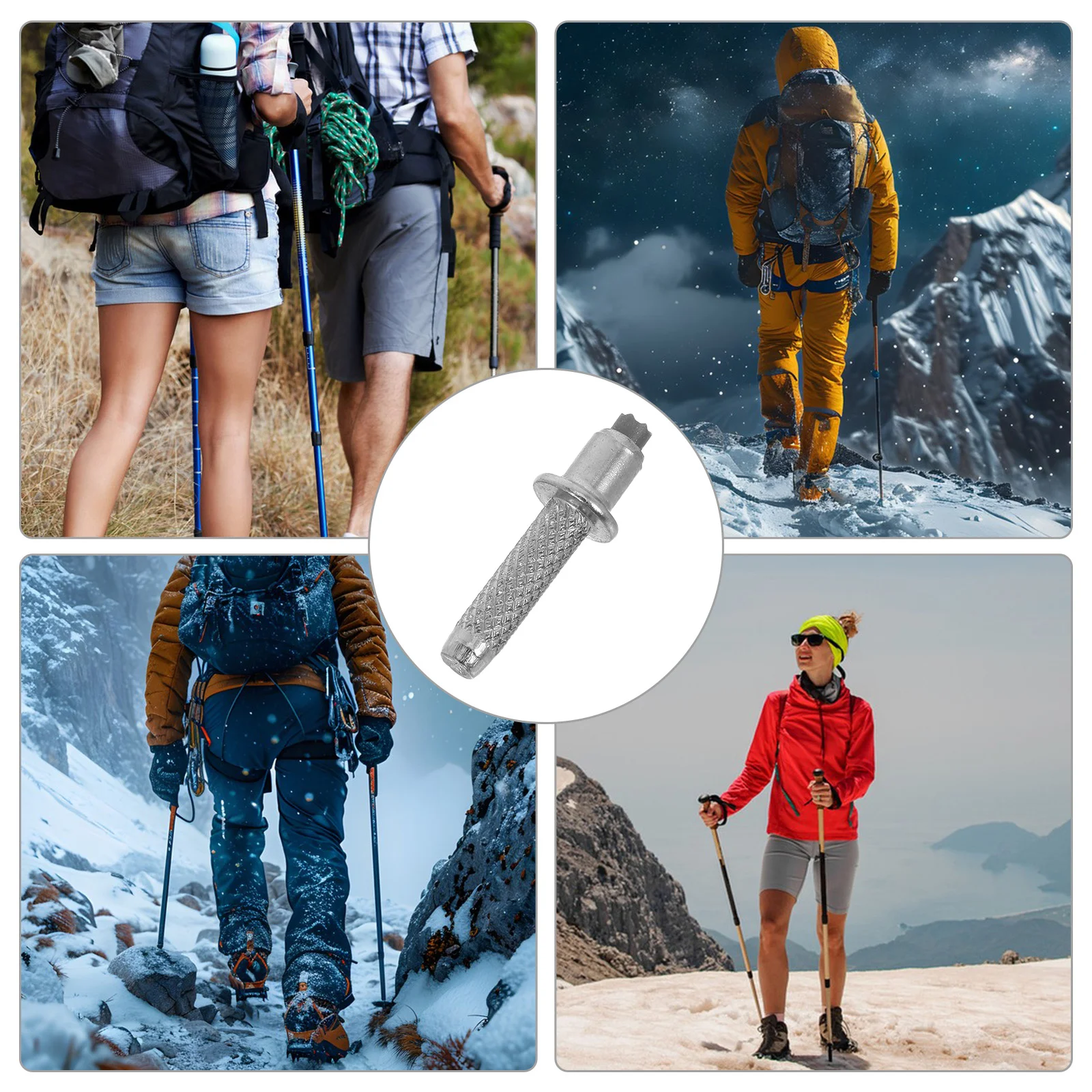 10 قطعة عصا الرحلات استبدال نصائح التنغستن الصلب قضيب نصائح لتسلق الجبال التنزه Alpenstock القطب قضيب تلميح للتسلق #2