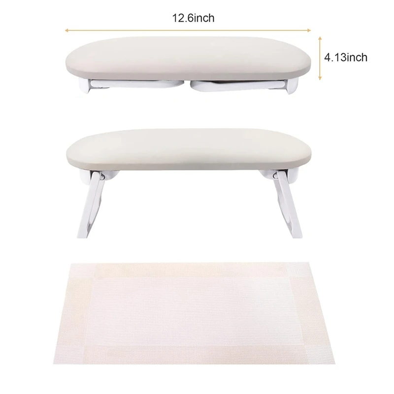 Nail Arm Rest, Foldable PU Leather Nail Hand Rest For Acrylic Nails Cushion Hand Holder, Nail Hand Pillow Nail Art