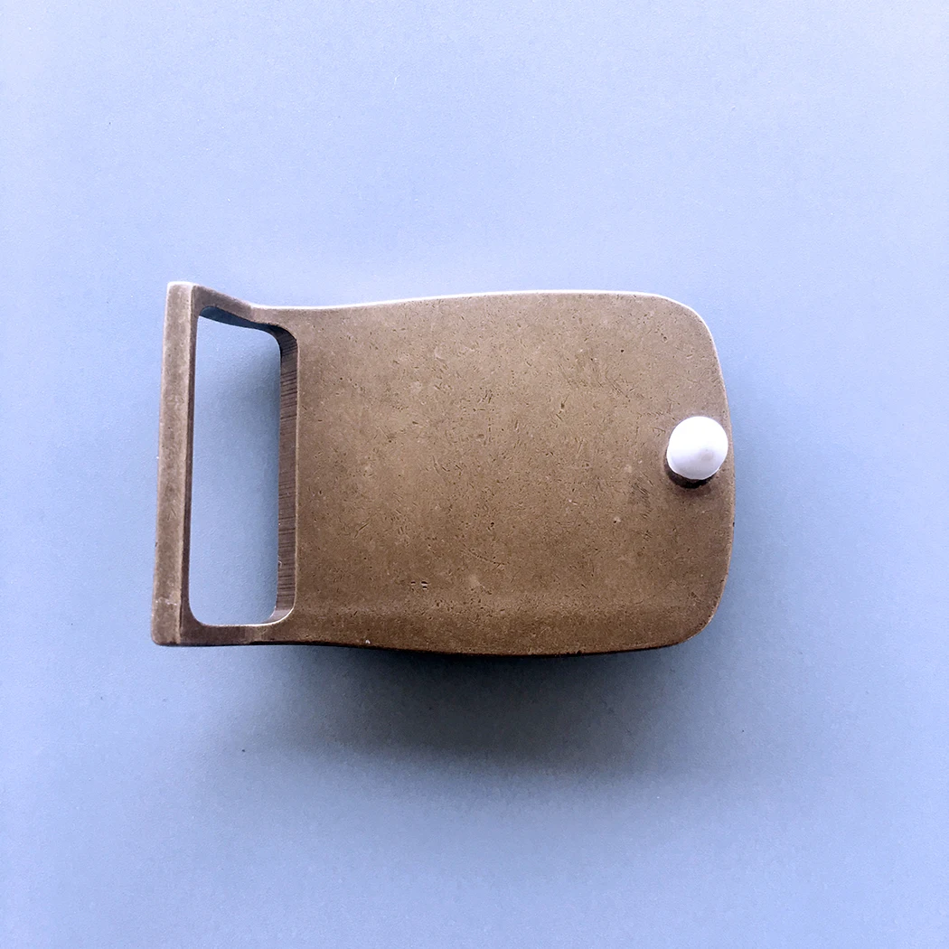 Double Fishes Rectangle Solid Brass Belt Buckle BUCKLE-BS012