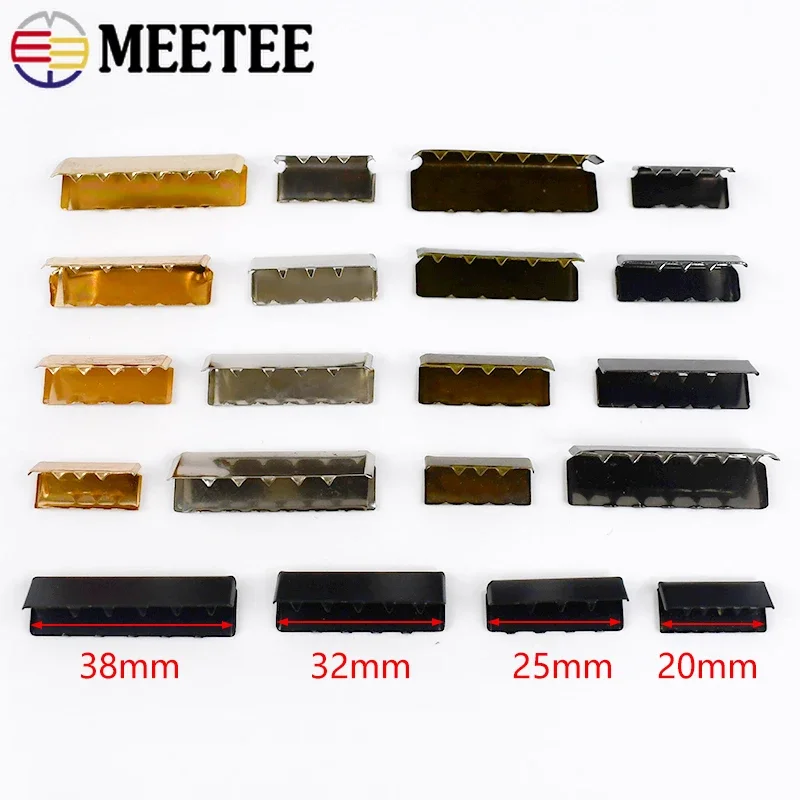 20-60mm Belt Clip Metal Buckles 10/20Pcs Webbing Strap Tail Clips Buckle Suspenders Closure Clasp Tapes Decorate End Caps Button