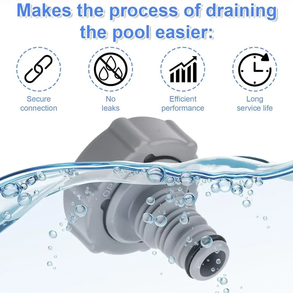 Swimming Pool Drain Parts ABS Drain Valve P6H1419 Durable Pool Drain Adapter Pool Drain Connector