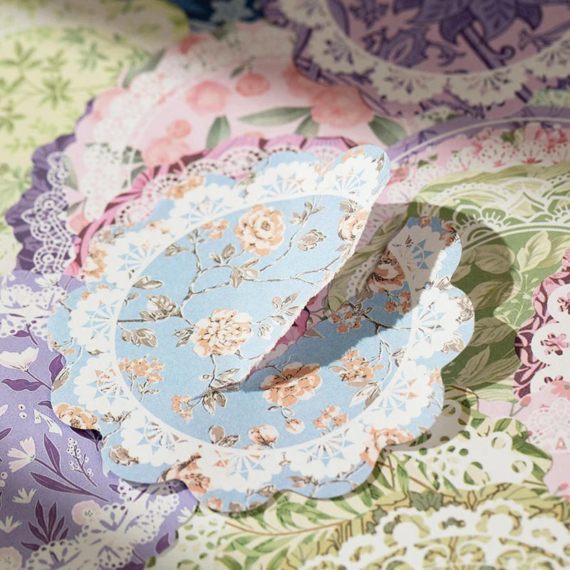 50Sheets Memo Lace Sticky Notes Flower Materials Wreath Collection Handbook Writing Supplies Decoration Scrapbook 143*126MM image 3