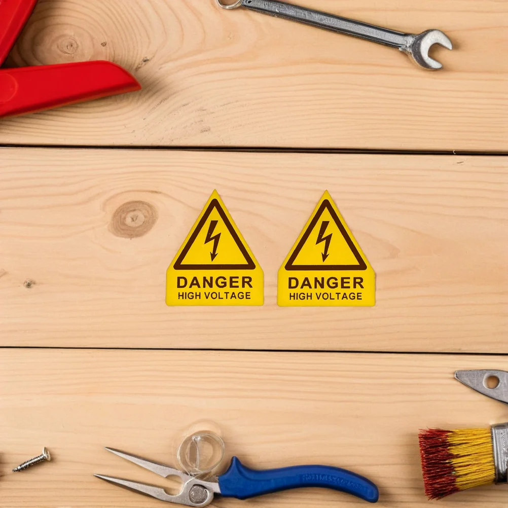 

10Pcs High Voltage Warning Stickers Self-Adhesive Electrical Safety Labels for Panels Machinery Sticker Warning Sign