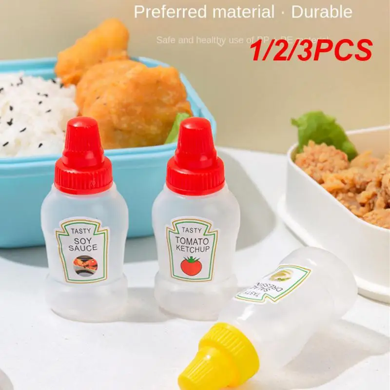 1/2/3PCS Salad Container Convenient Squeeze Sauce Bottle For Seasoning Polychromatic Plastic Condiment Dispenser