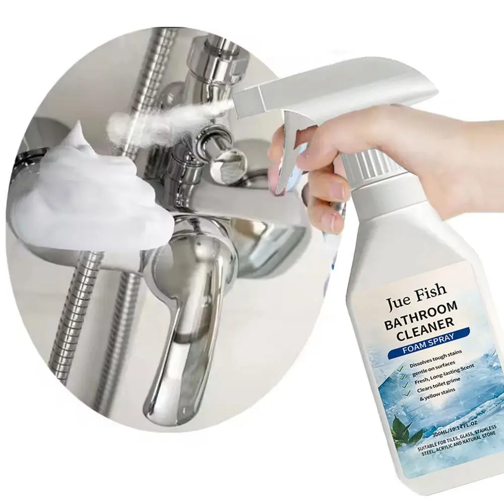 300ml Bathroom Cleaner Foam Spray, Multi-Surface Grime Stain Remover For Tile Glass Toilet Cleaning Agent Scale Remover