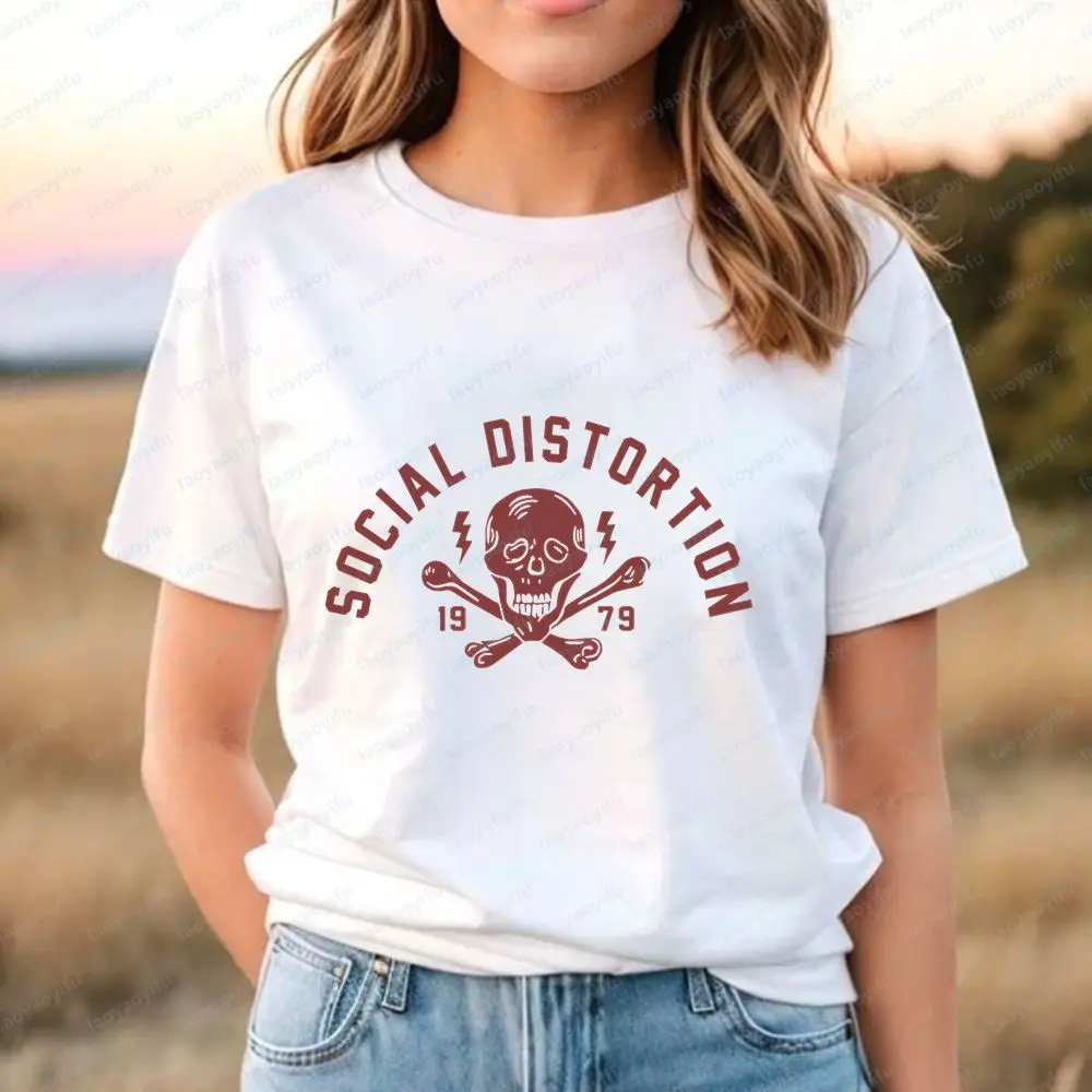 Social Distortion - Casual Fun Crazy Neutral Classic Cotton Short-Sleeved T-Shirt for Both Men and Women (Universal Fit)