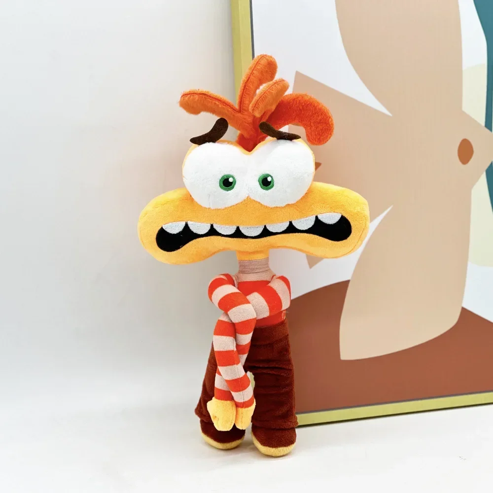 

New Inside Out 2 Plush Brains Secret Service Team Orange Fury Wrapped Hand Style Long Arm Ajiao Plush Toy Anxiety Doll Gift 30cm