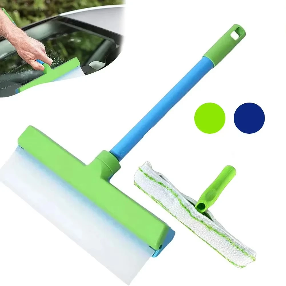 3-in-1 Reinigungsset T-Griff 30cm Kurzer Griff Silikon-Glasreiniger für Auto, Haushalt, Badezimmer, Glas, Spiegel, Fenster, Tür Abzieher