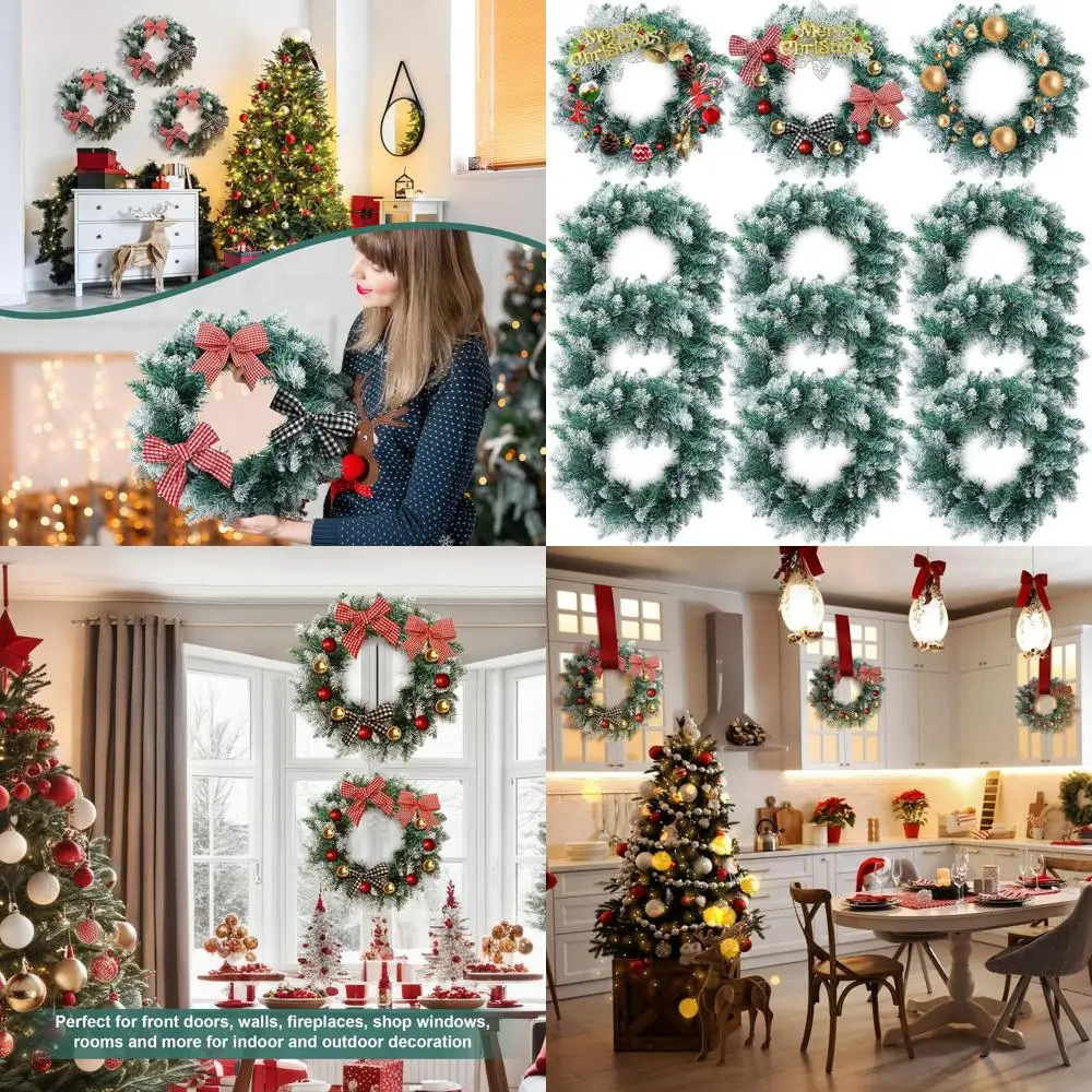

Artificial Green Pine Wreaths, 12 Pack, 12-Inch, DIY Decor for Christmas, Ideal for Kitchen Cabinets, Windows, Doors, Chairs, Fa