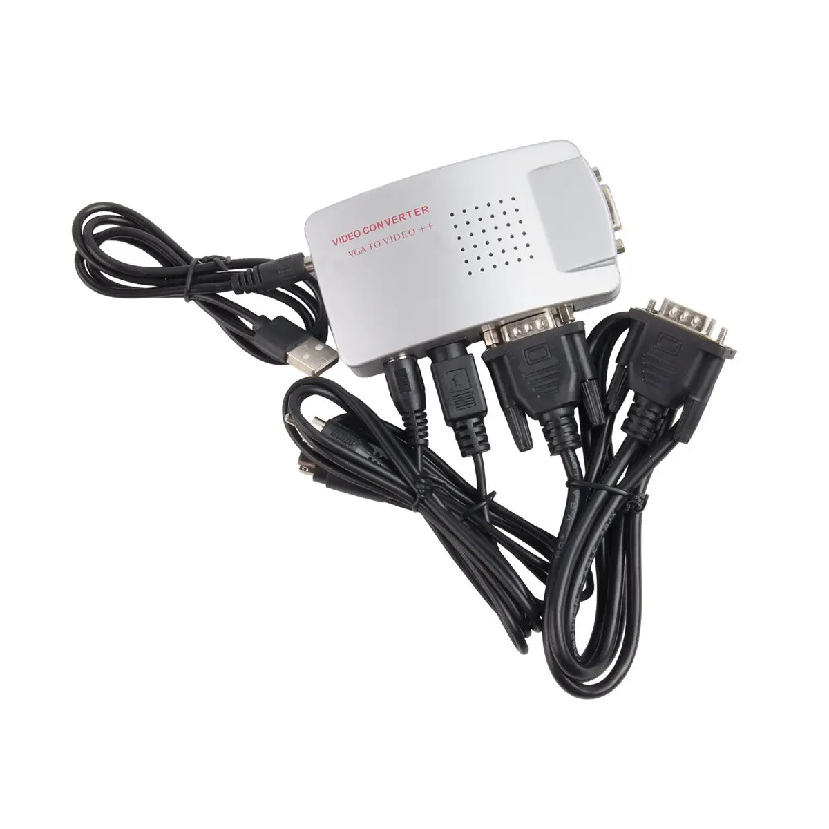 VGA to AV PC Converter Box VGA to TV AV Signal Adapter Converter Video Switch Box Composite Supports NTSC PAL