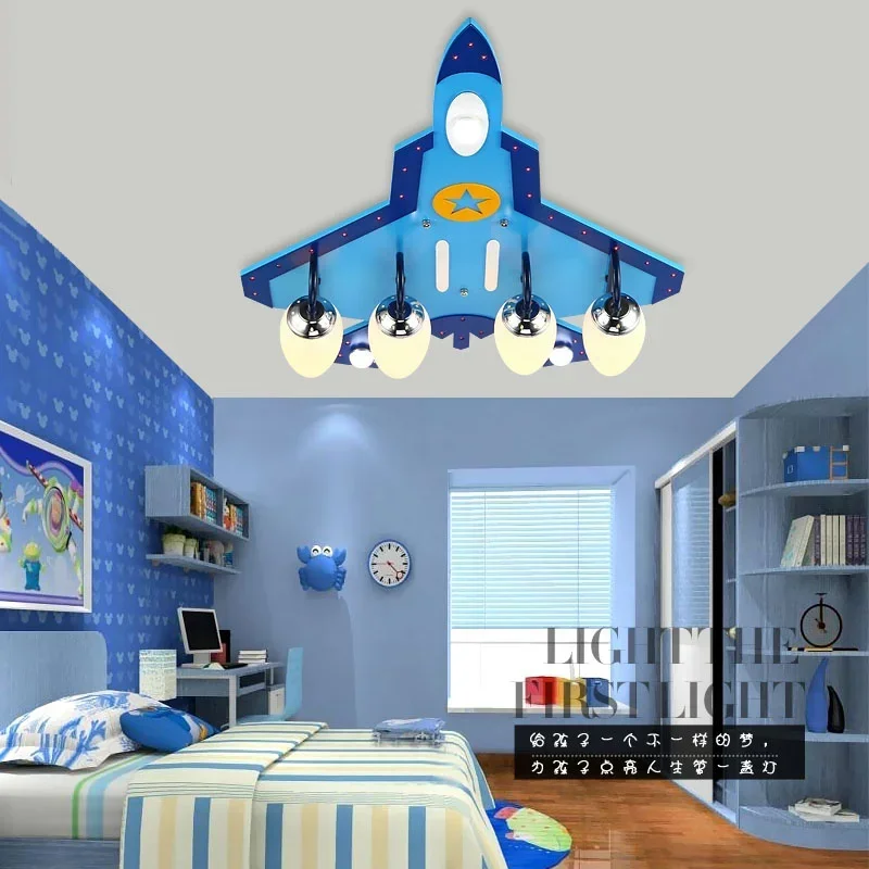 

Creative children's room lamp bedroom lamp cartoon airplane baby boy Kindergarten room ceiling lighting eye