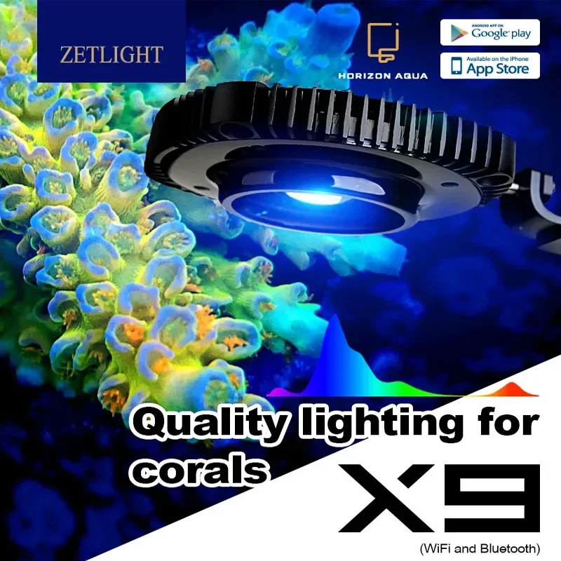 ZETLIGHT LED X9 66W X9 96W Marine Aquarium Light Full Spectrum WiFi Bluetooth App Control Saltwater Coral Reef Fish Tank