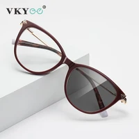 VKYEE, nueva moda, diseño de ojo de gato personalizado, gafas antiluz azul para mujer, gafas fotocromáticas graduadas personalizables LS235