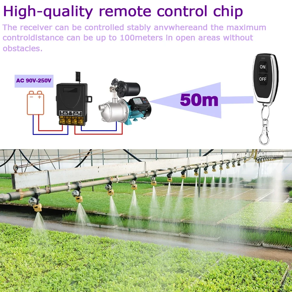 433MHz Wireless RF Remote Control Switch AC 110V 220V 240V 30A Relay Receiver DIY for Factory Farm Office Pump LED Light Motors