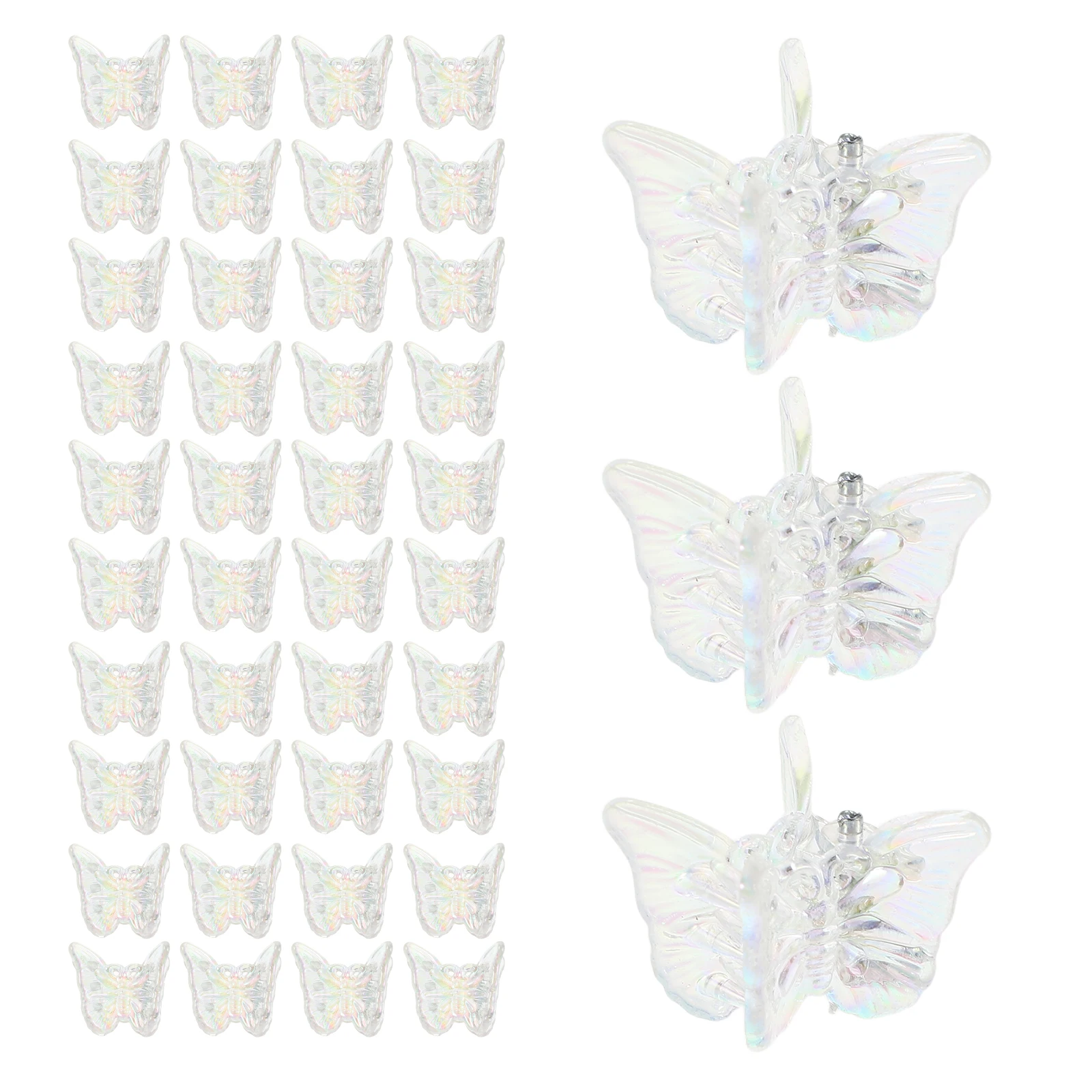 

Butterfly Hair Clips Transparent Lightweight Mermaid Iridescent Grip Small Claw Barrettes For Women Girls s