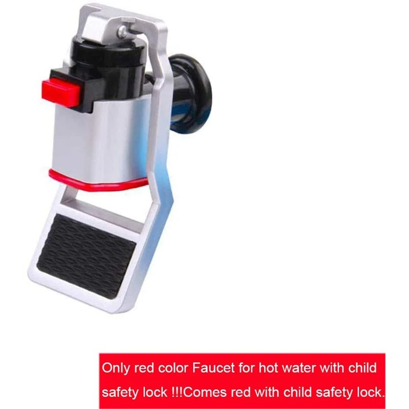 Reemplazo de grifo de plástico para enfriador de agua, se adapta a grifo de agua fría y caliente, 2 piezas, rojo y azul