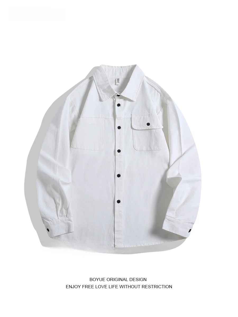 

Boyue American Sle Workwear irt Long Sve Casual Outdoor Men's ket Vintage Leisure Coat Cotton Polyester Blend