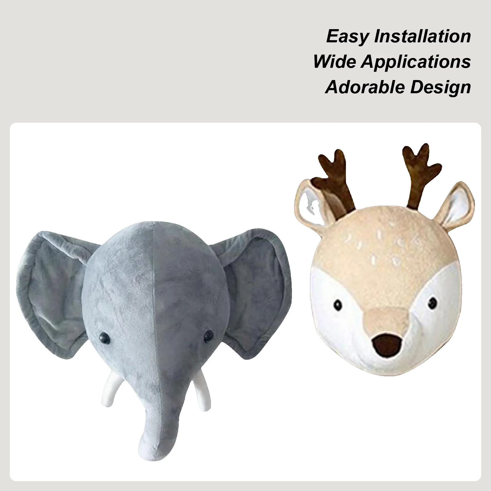 Cabeça de animal de pelúcia montagem na parede decoração para casa animal pendurado ornamentos para sala estar quarto sala jogos apartamento cabine