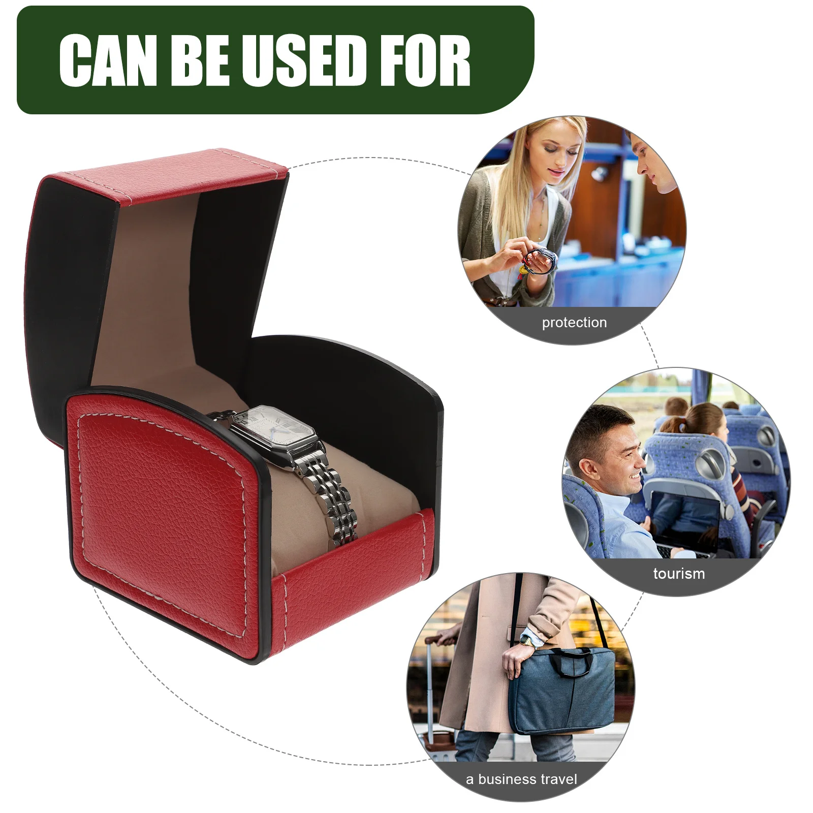 Custodia per orologi in PU da 2 pezzi Custodia per orologi Organizzatore portatile Supporto per display antigraffio per orologi Confezione regalo di gioielli