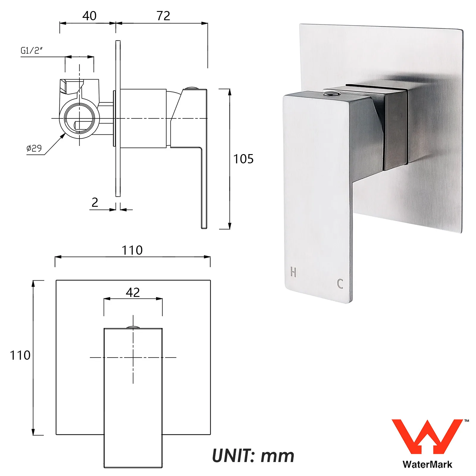 **Sydney Stock** KYLINS 2 In 1 Shower Head Set Round 8/10/12/16'' Rainfall Head Gooseneck Arm Mixer Taps Set Gun Metal Grey WELS