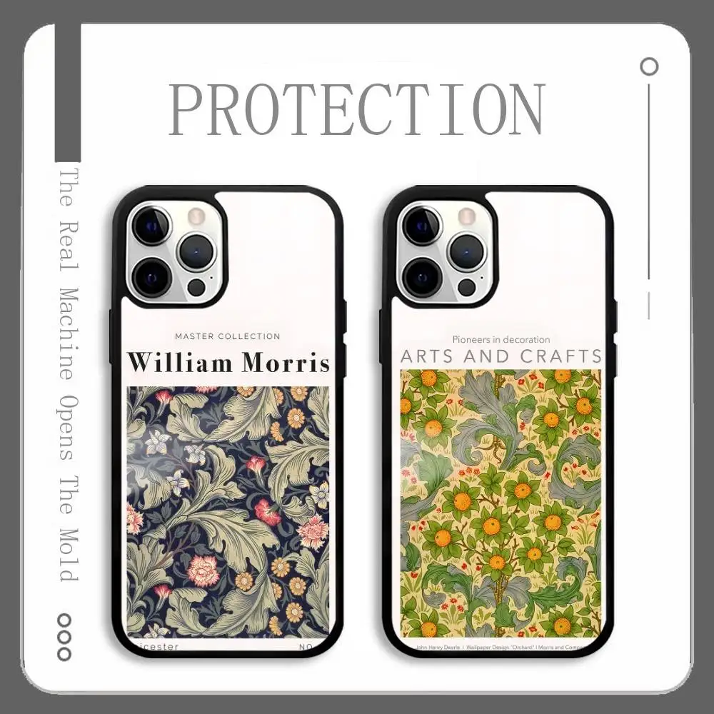 

Artistic W-William Morris INS Phone Case For IPhone 16 15 14 13 12 11 Pro Max Plus Mini Plus Hard Mirror Surface Protect Funda