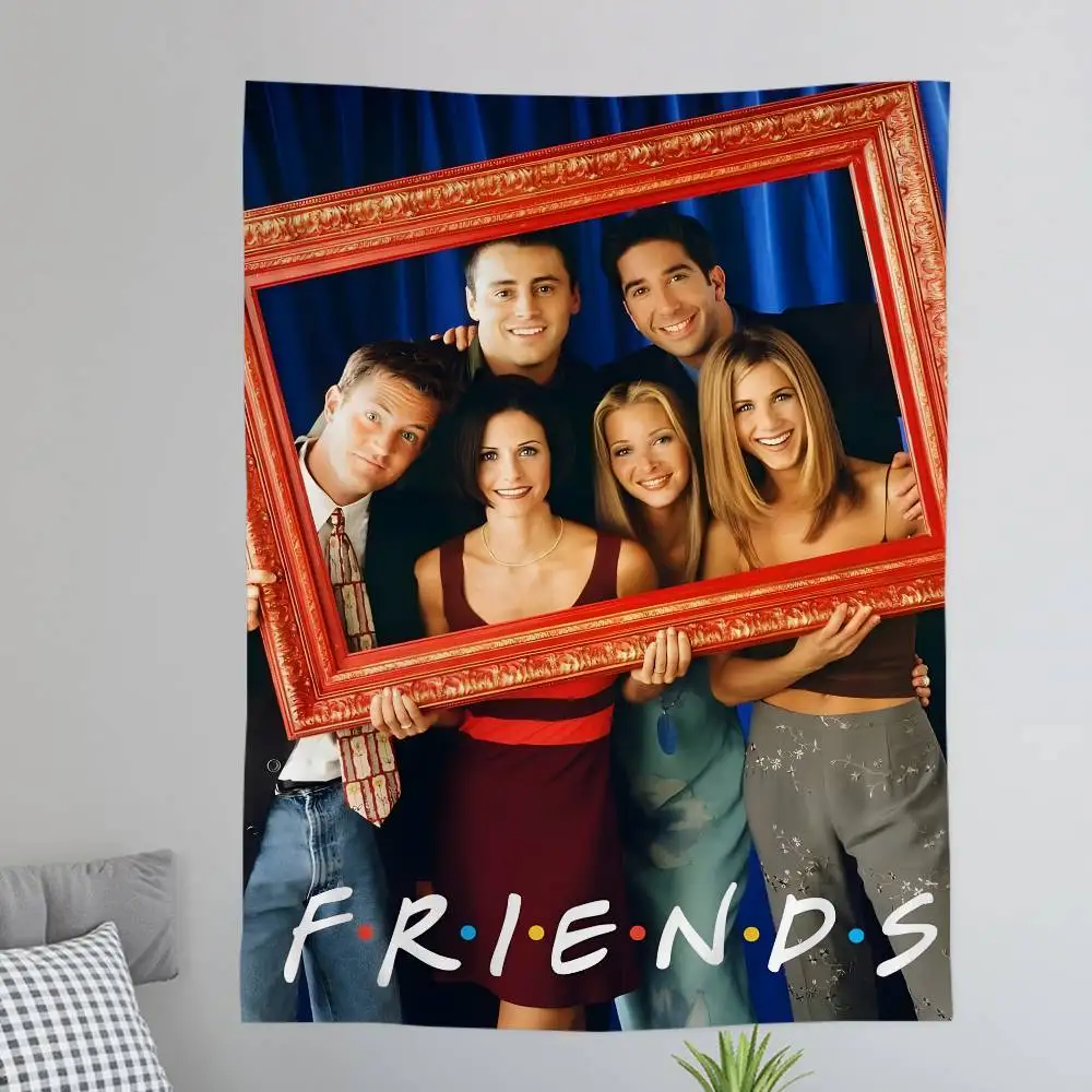 المسلسل التلفزيوني الكلاسيكي للأصدقاء مطبوعة كبيرة قماش مزخرف جداري للتعليق على الحائط بطانية ديكور منزلي