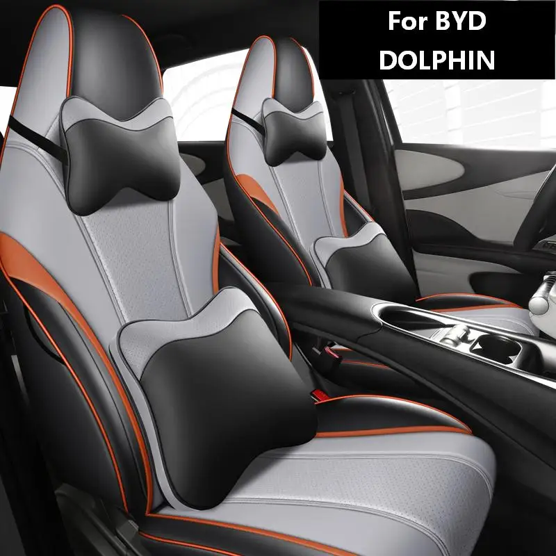 Full Surround PU Leather 5‑Seat Car Seat Covers Set Compatible with BYD DOLPHIN, Automotive Seat Cushion Protector