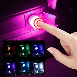 Lampada ambientale per interni auto Accendisigari USB LED Luce rosa viola Luce universale per auto Luci per atmosfera al neon