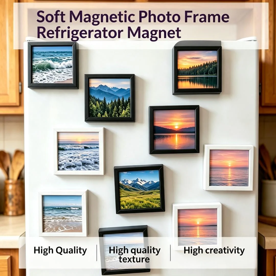 Custom Resin Photo Frame Fridge Magnet 3D Magnetic Sticker Mini Decorative Accent for Kitchen &