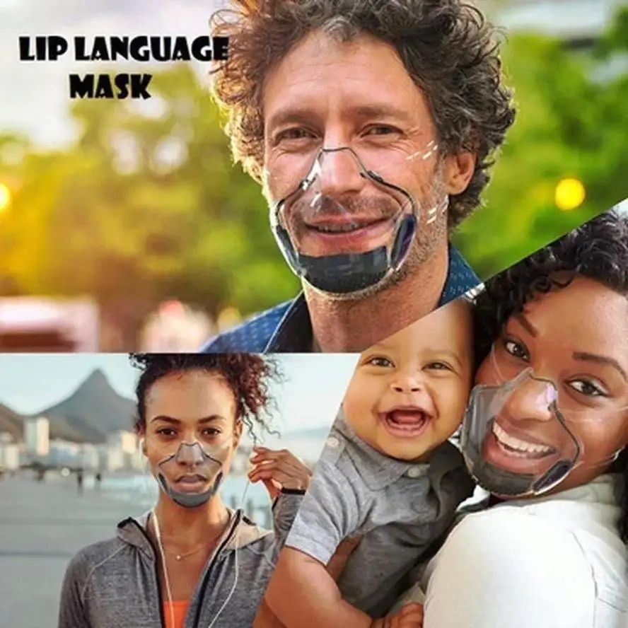 Dustproof Mask Protective Mask Transparent Mouth Cover Adult Durable Mask Face Shield Combine Plastic Reusable Anti-Fog Haze